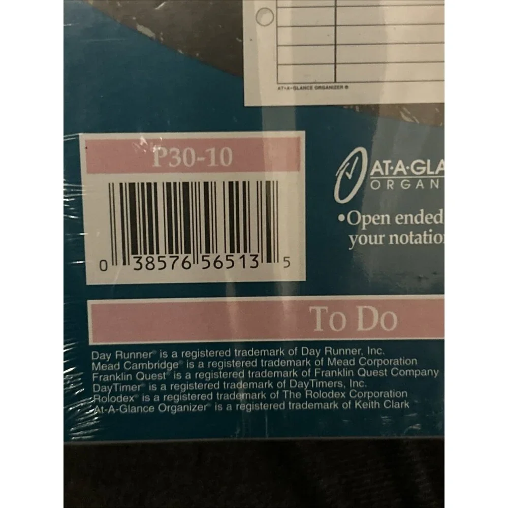 At-A-Glance To Do Pages 3 3/4 x 6 3/4 Day Runner Franklin Cambridge Daytimer New
